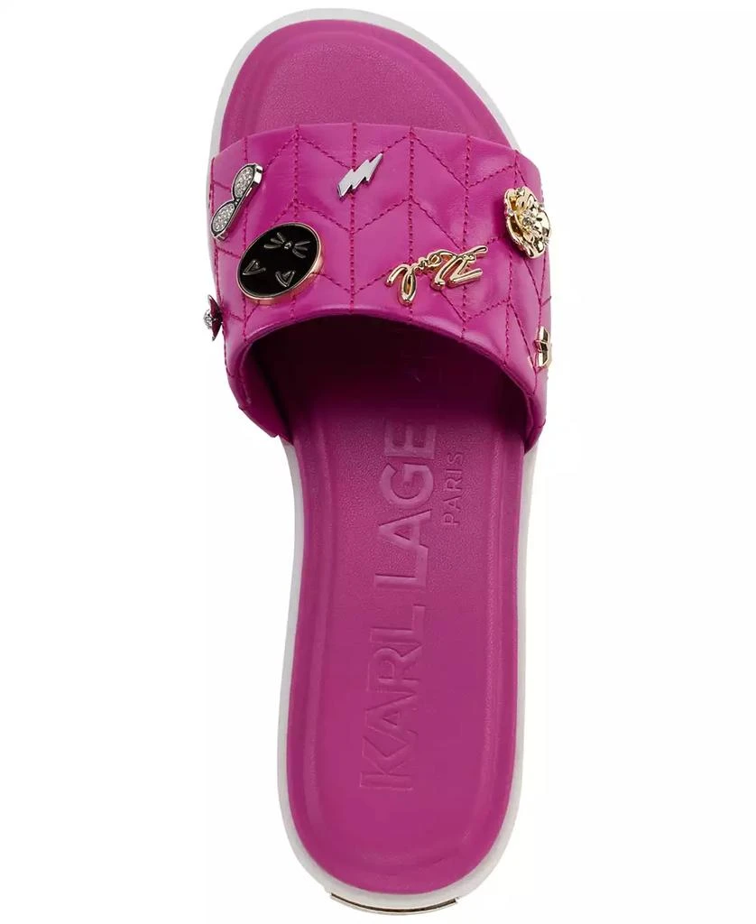 Karl Lagerfeld Paris Women's Carenza Pins Flat Slide Sandals 4