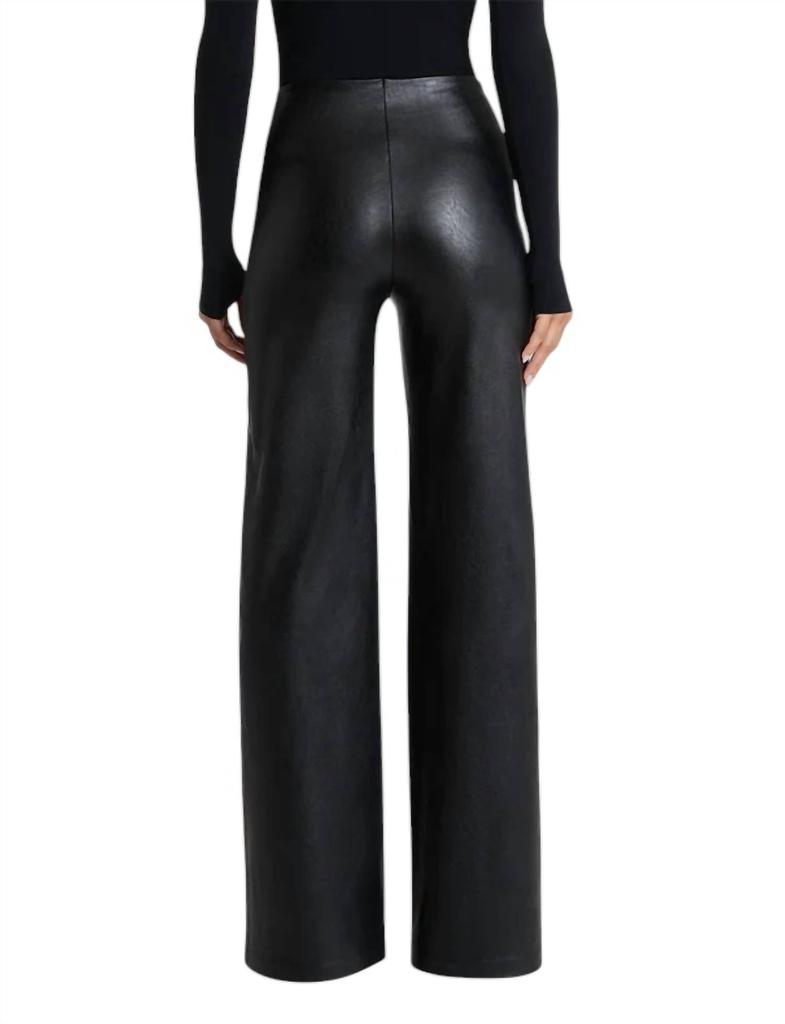 Commando Faux Leather Wide Leg Pant In Black