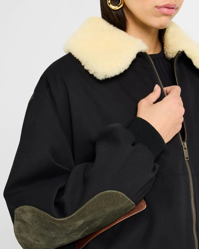 FRAME Mixed Leather Bomber Jacket 6