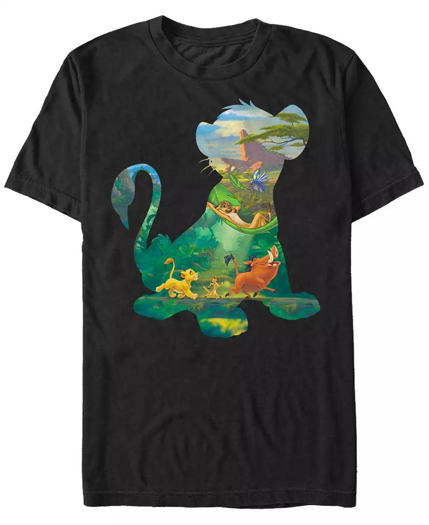 FIFTH SUN Disney Men's The Lion King Simba and Friends Silhouette Short Sleeve T-Shirt