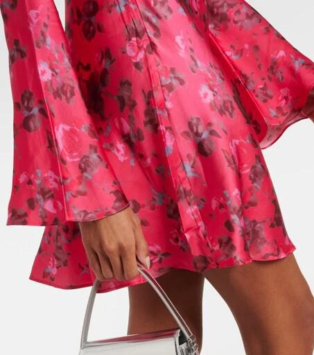 open lace back dress GANNI light baby pink pleated satin mini dress with belt  BOREAL REBORN