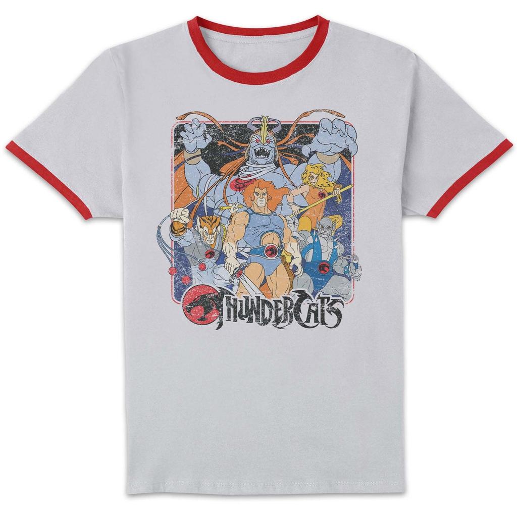 Thundercats Thundercats Classic Lineup Unisex Ringer T-Shirt - White/Red