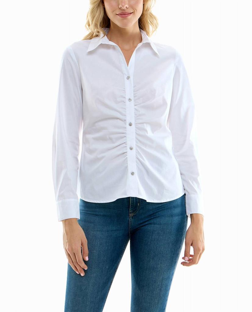 Nicole Miller Amber Stretch Button Down Shirt