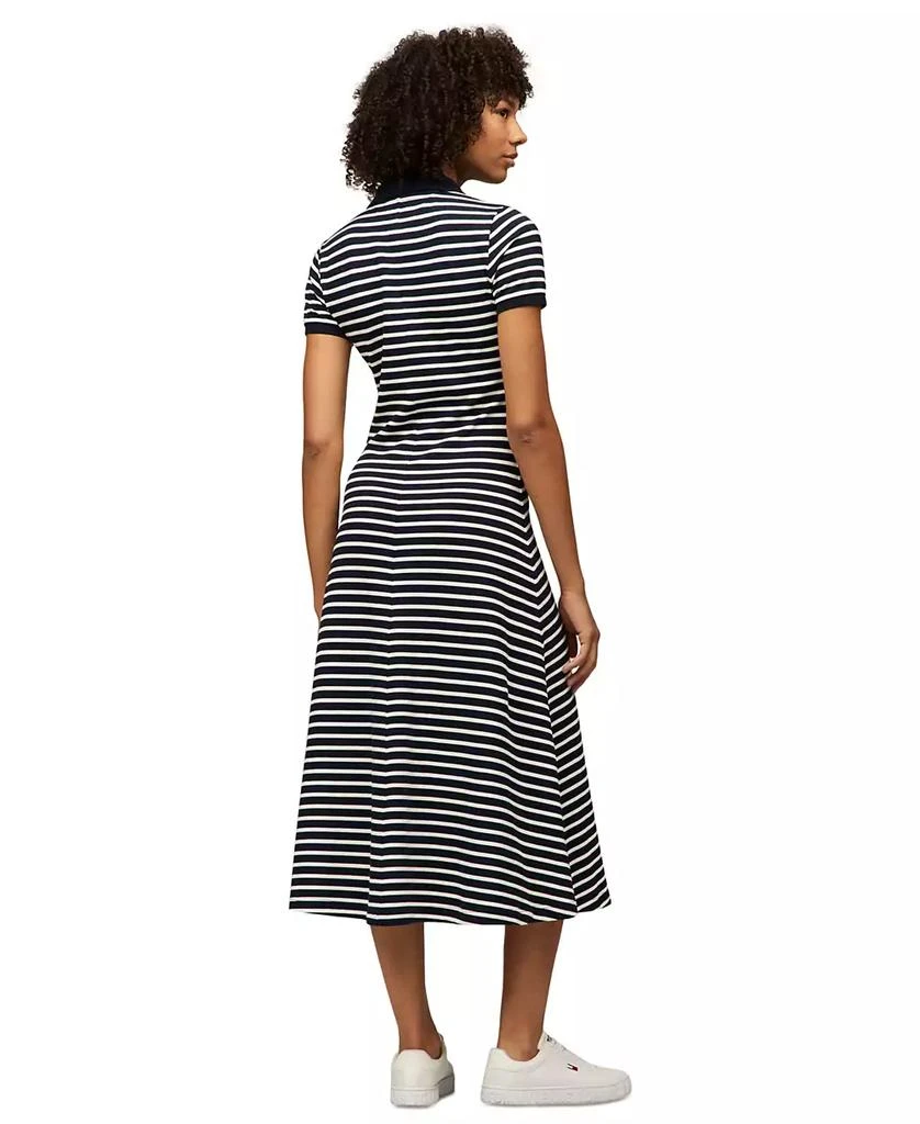 Tommy Jeans Women's Striped Short-Sleeve Midi Polo Dress 4