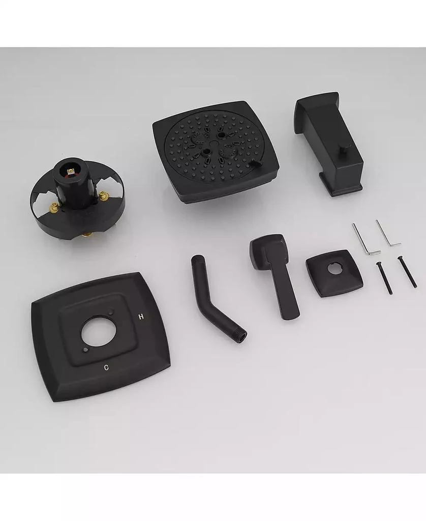 Greenspring Valve Included Modern Single-Handle 2-Spray Rainfall Square Shower Faucet Set with Tub Spout Combo 7