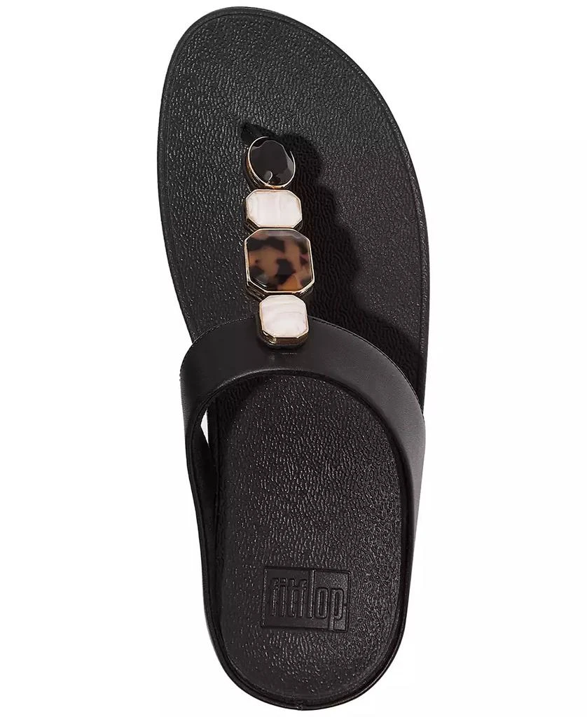 FitFlop Women's Fino Multi-Stone Leather Wedge Sandals 7