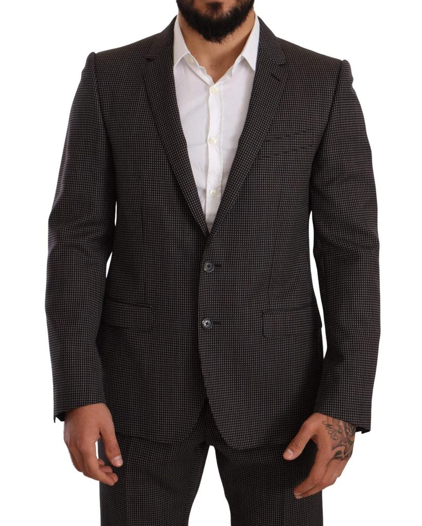 Dolce & Gabbana Dolce & Gabbana Black Fantasy Pattern Wool MARTINI Suit 3