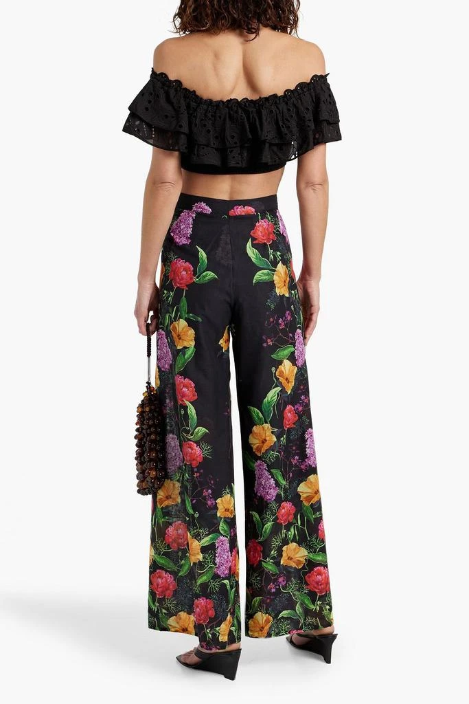 Charo Ruiz Ibiza Off-the-shoulder cropped broderie anglaise cotton-blend top 3
