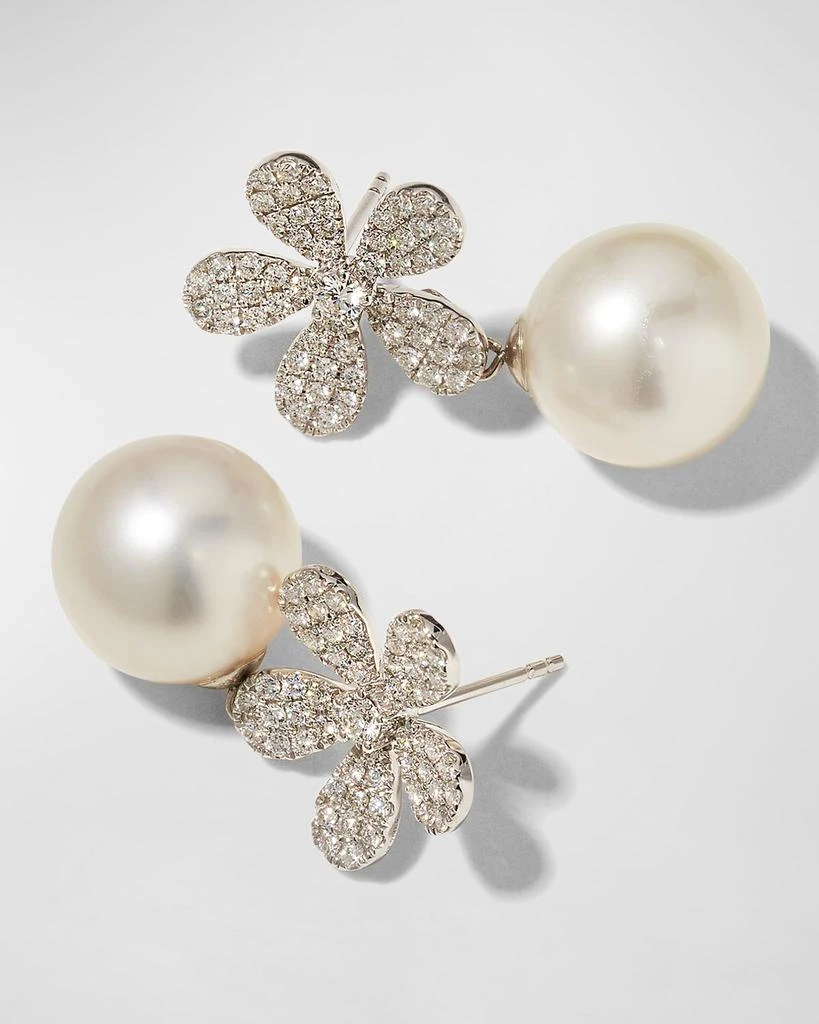 BELPEARL Fleur White Diamond & Pearl Earrings 3