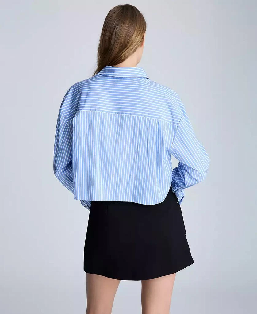 Kenneth Cole Women's Cotton Striped Cropped Shirt 2