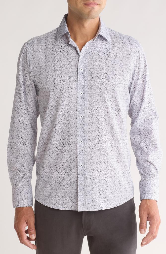 TR Premium Splatter Print Stretch Button-Up Shirt