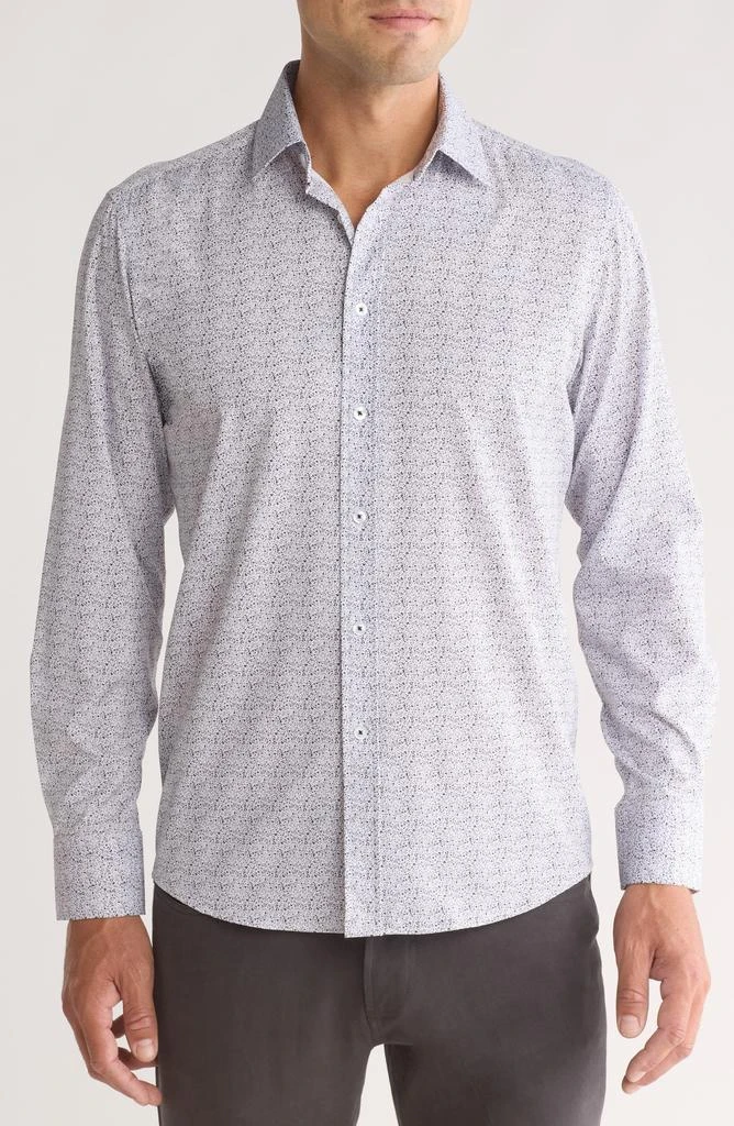 TR Premium Splatter Print Stretch Button-Up Shirt 1