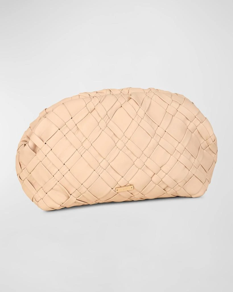 Rafe Aya Frame Woven Leather Clutch Bag 4