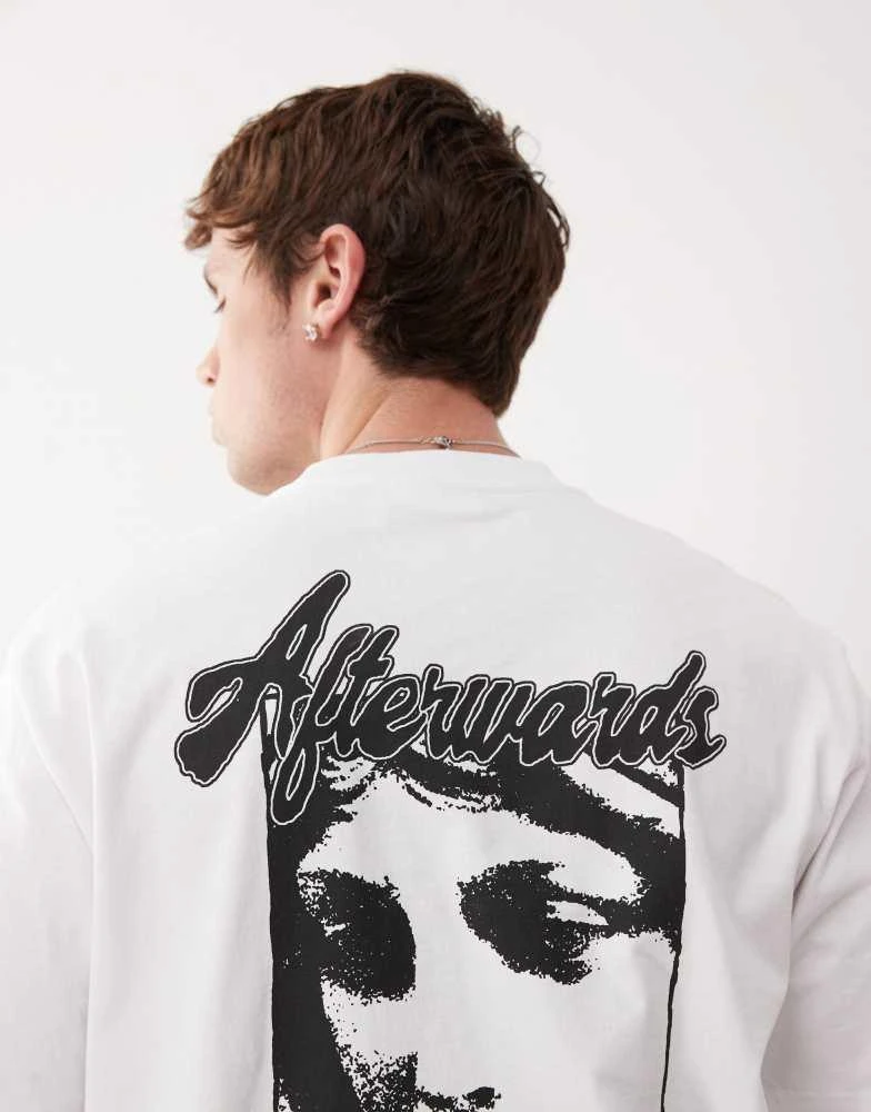 Weekday Weekday relaxed fit t-shirt with back graphic print in white 4