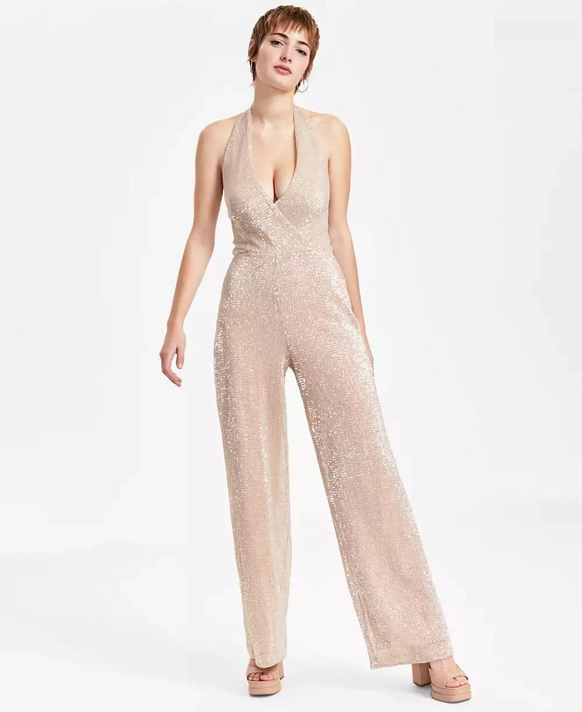 GUESS Women's Sequin Halter Jumpsuit 1