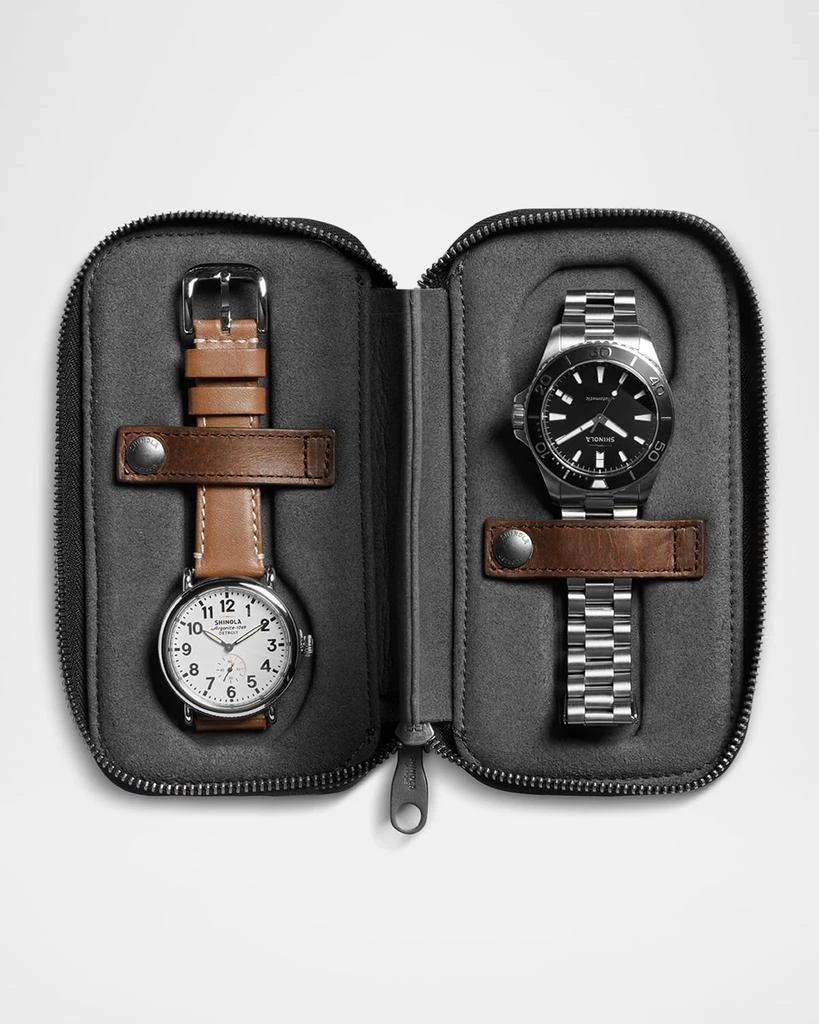 Shinola Men's Navigator Leather Travel Watch Case 3