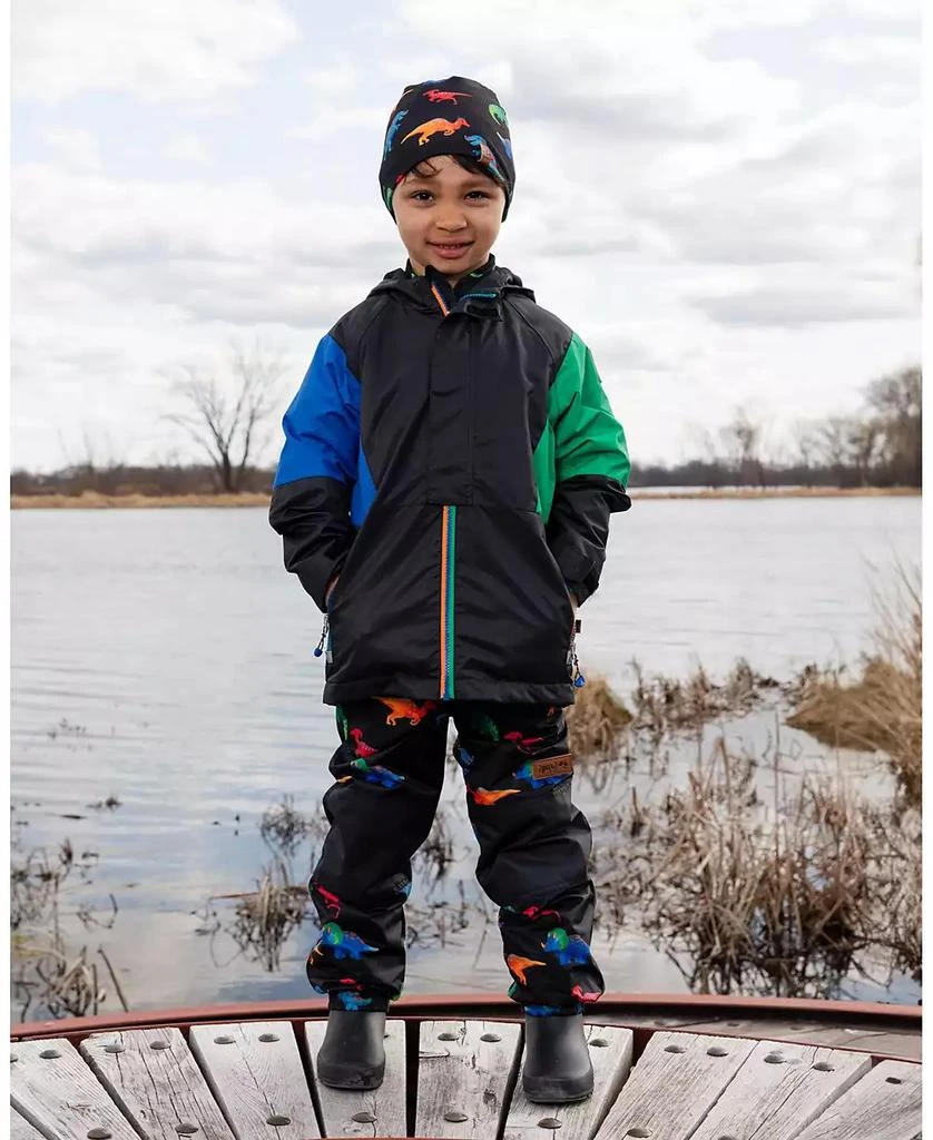 Deux par Deux Boy Stretch Jersey Beanie Black Dinosaur Print - Toddler|Child 4