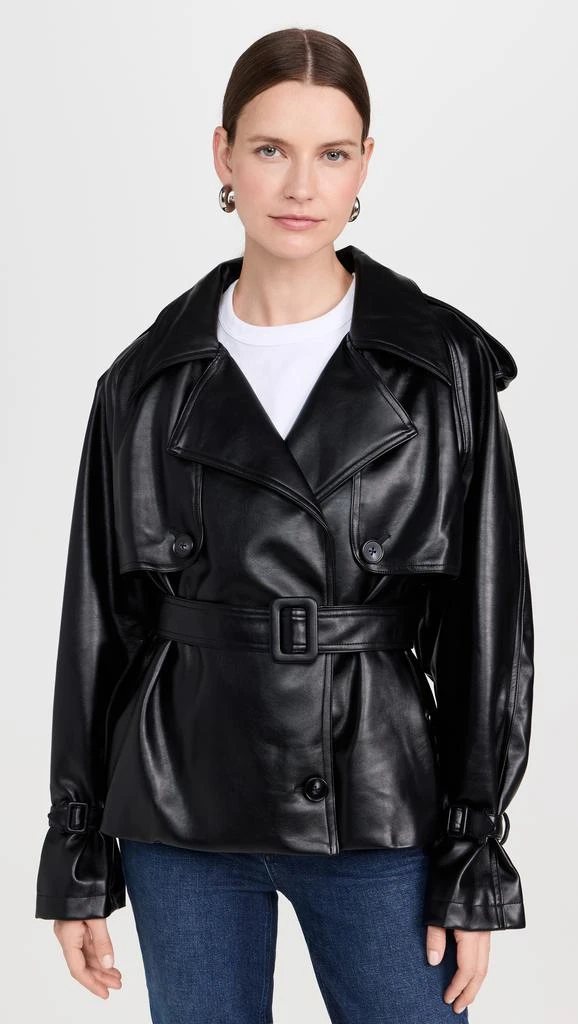 Pixie Market Leather Crop Trench Jacket 7