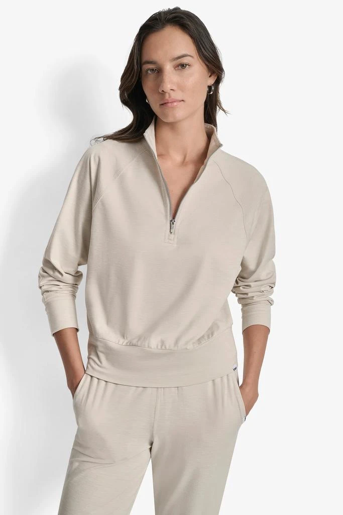 DKNY SPACEDYE HALF ZIP RAGLAN SLEEVE PULLOVER 7