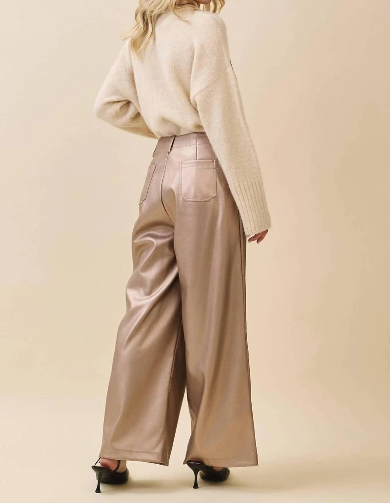 GeeGee X Lovelo Geegee X Lovelo - Metallic Wide-Leg Faux Leather Pants 8