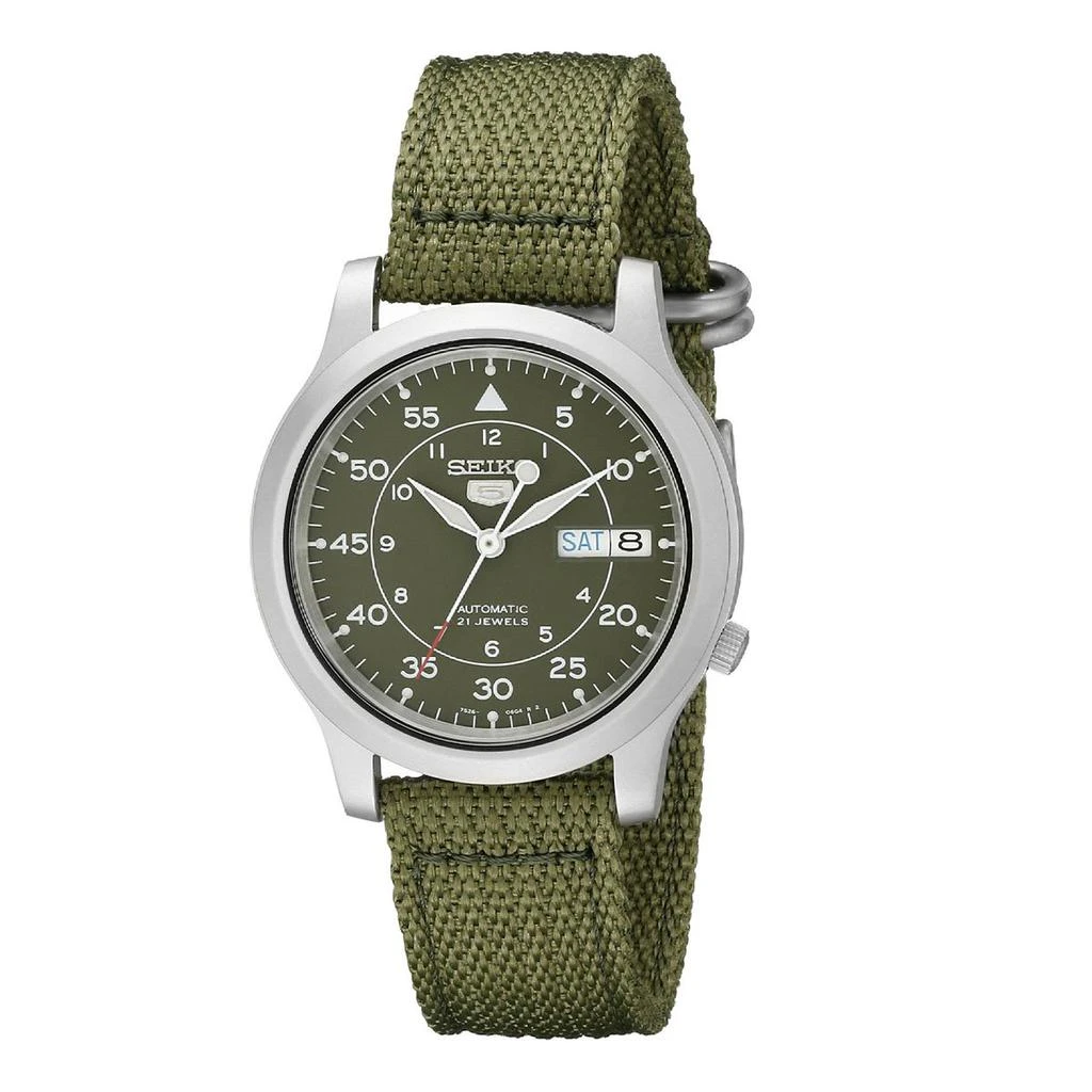 SEIKO Men's SNK805 SEIKO 5 Automatic Stainless Steel Watch with Green Canvas 1