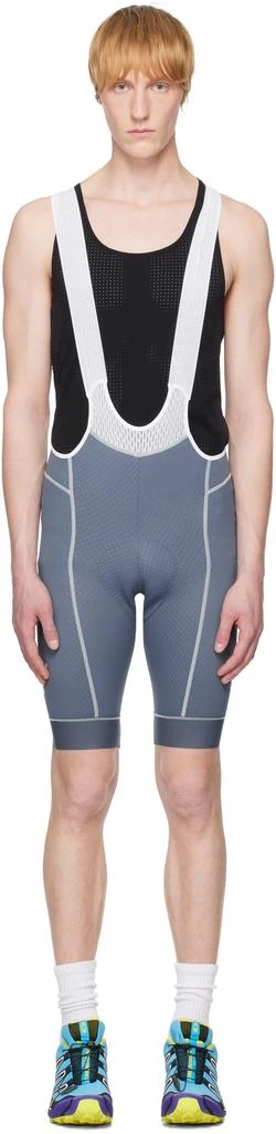 Pas Normal Studios Blue & White Mechanism Bib Shorts 1