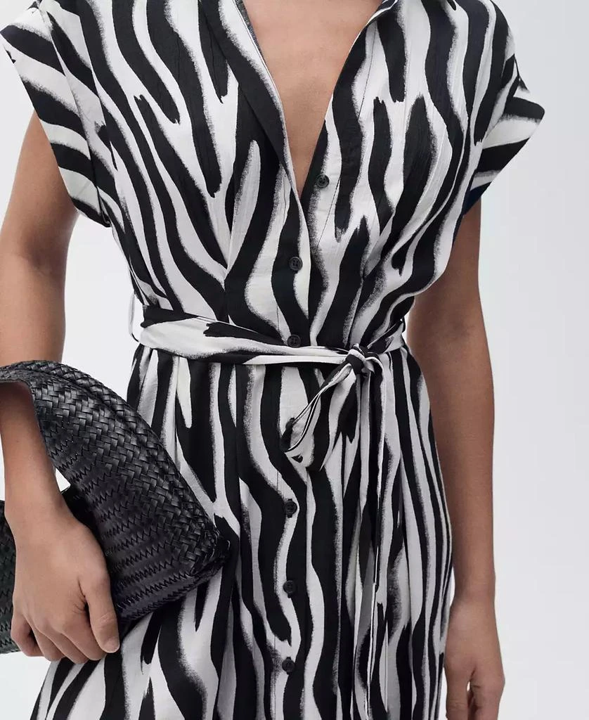 Mango Women's Zebra Shirt Dress 9