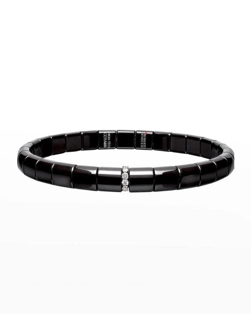 Roberto Demeglio Black Ceramic & 18K White Gold Bracelet with Diamonds, 0.07 tdcw 1