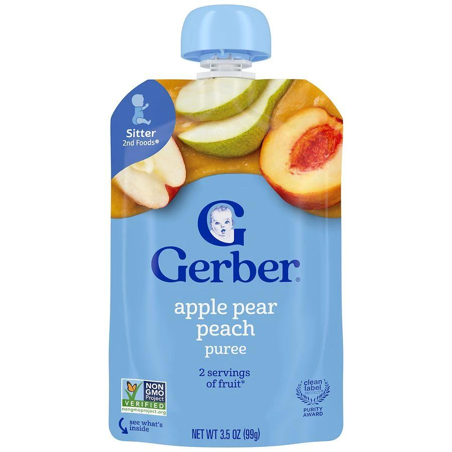 Gerber Toddler Foods, Pouch Apple Pear Peach