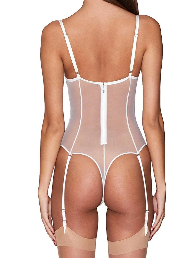 Fleur du Mal Floral Bow Embroidered Bodysuit 5