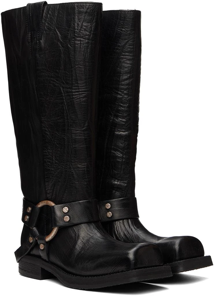 Acne Studios Black Leather Buckle Tall Boots 4