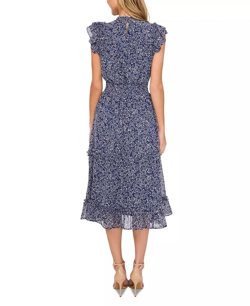 CeCe Women's Flutter-Sleeve Smocked-Waist Midi Dress 2