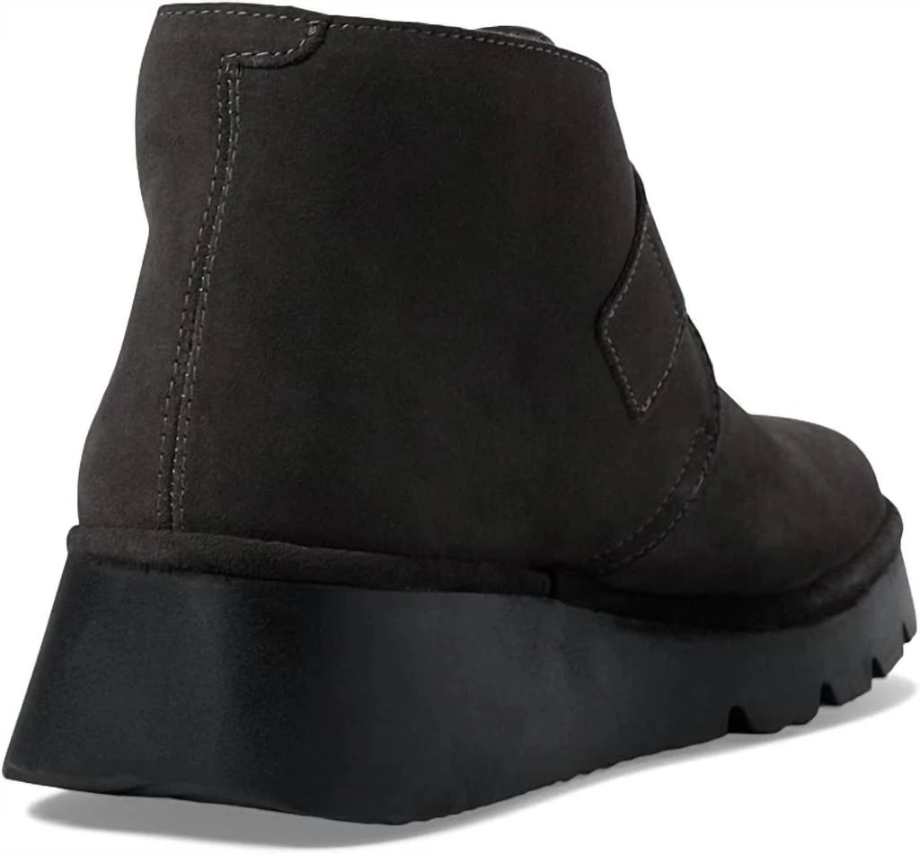 FLY London Women's Leather Wedge Ankle Boot In Diesel Fuel 3