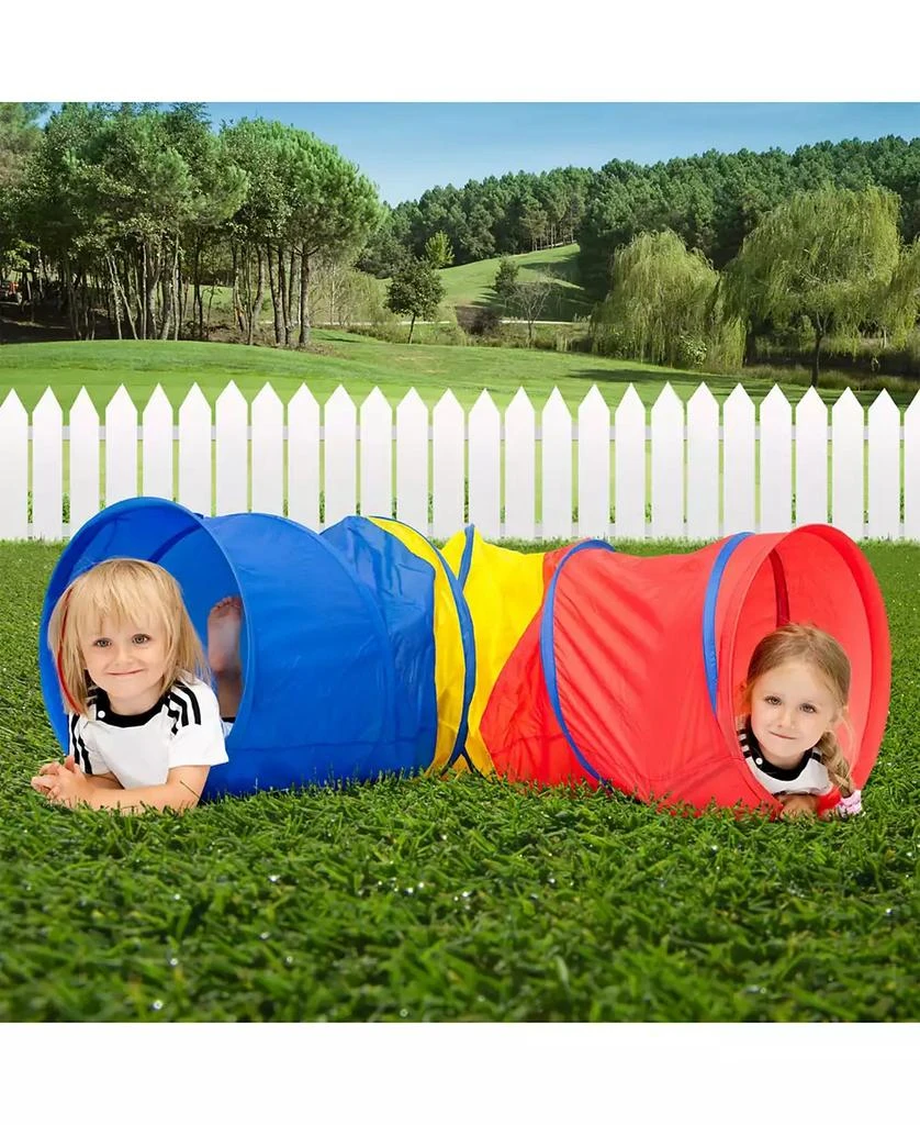 Trademark Global Hey Play Kids Play Tunnel - 4-Way Pop Up Crawl Through Tent, Indoor-Outdoor Fun For Kids And Toddlers, Foldable Portable Playhouse 6