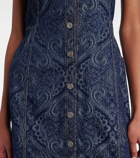 ETRO Printed denim midi dress 5
