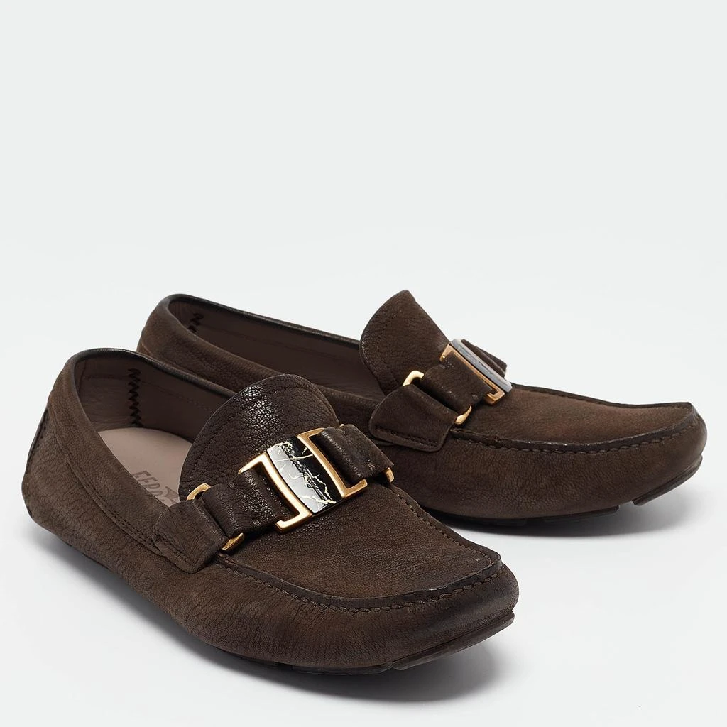 Salvatore Ferragamo Salvatore Ferragamo Brown Nubuck Leather Sardegna Loafers Size 40 4