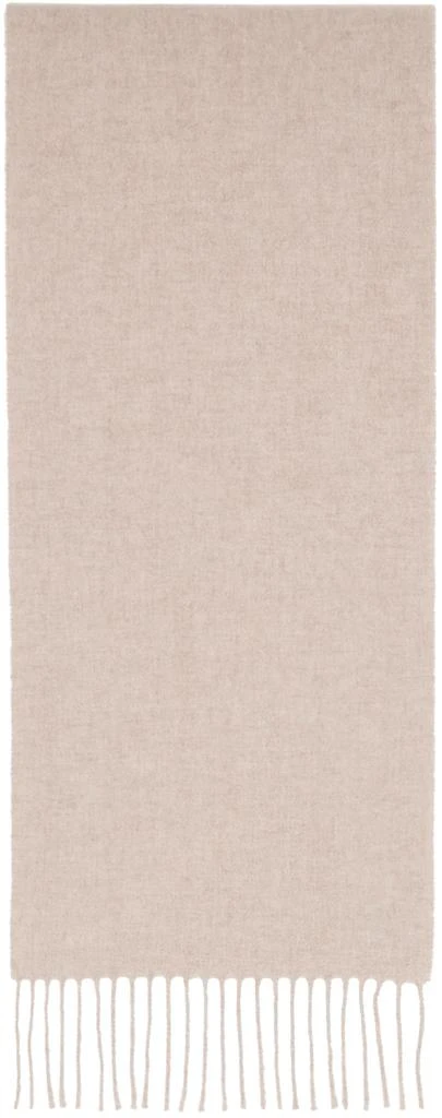 Acne Studios Beige Skinny Fringe Wool Scarf 2