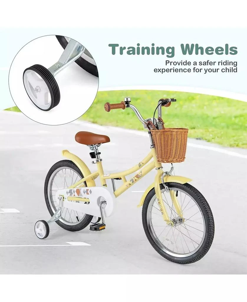 HONGGE 18 Inch Kids Bike Adjustable Bicycle with Reflectors and Bell for Children 4-8 Years Old-18 inches 5