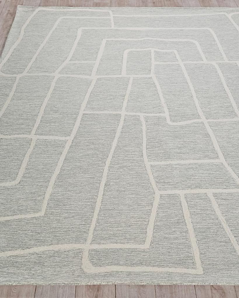 Exquisite Rugs Tangiers Hand-Tufted Blue/Ivory Rug, 5' x 8'