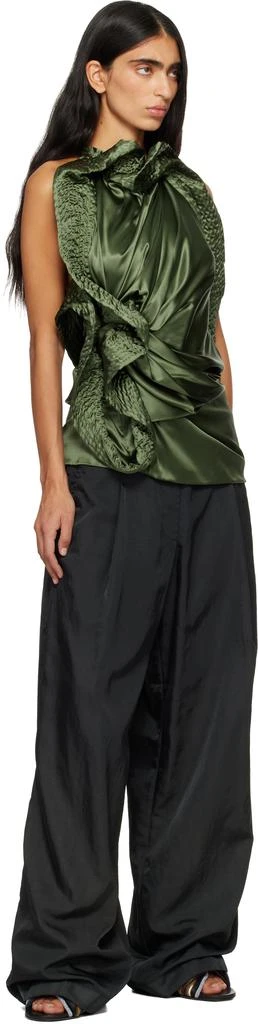 Dries Van Noten Green Overdyed Trousers 4