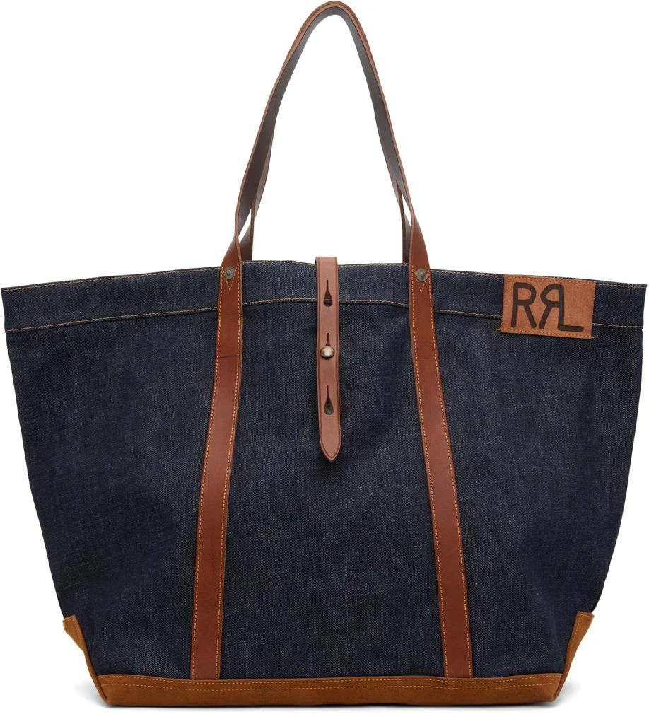 RRL Indigo Leather-Trim Denim Tote