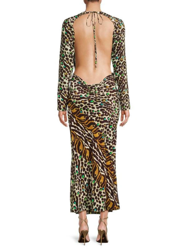 Adriana Iglesias Jodie Silk Chiffon Maxi Dress 2
