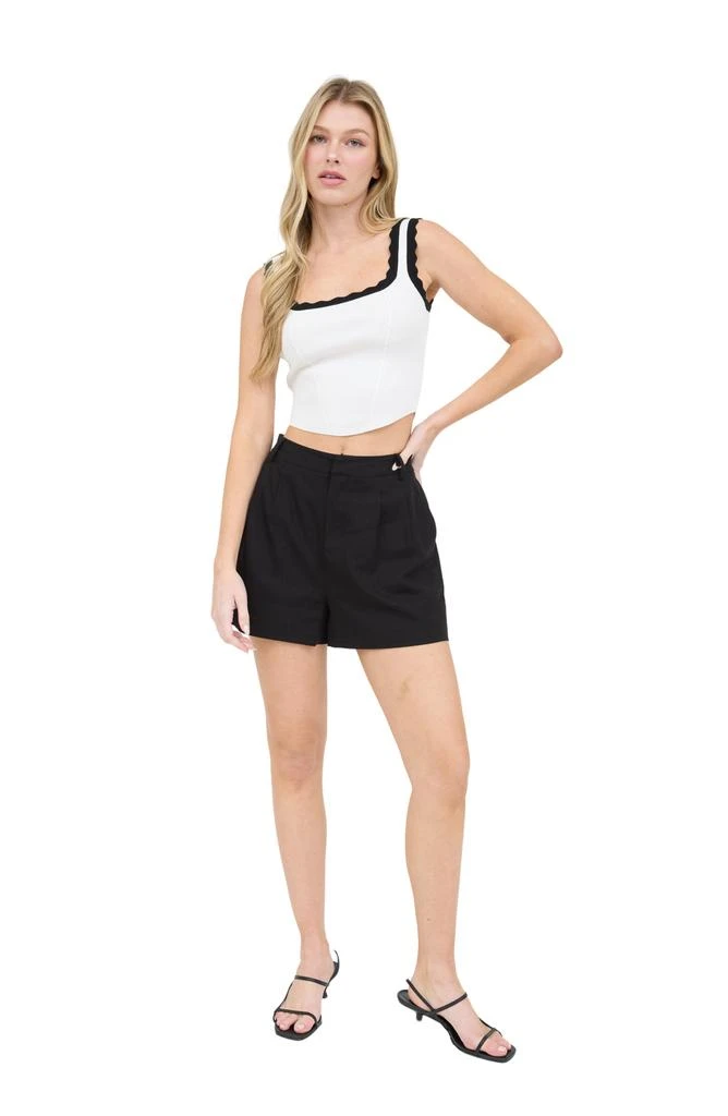 Blu Pepper Scallop Trim Ribbed Crop Top 6