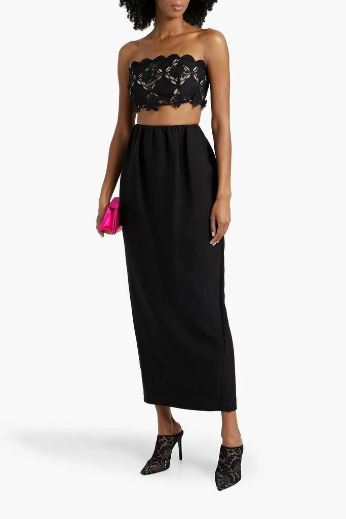 Oscar de la Renta Strapless cropped guipure lace top 2