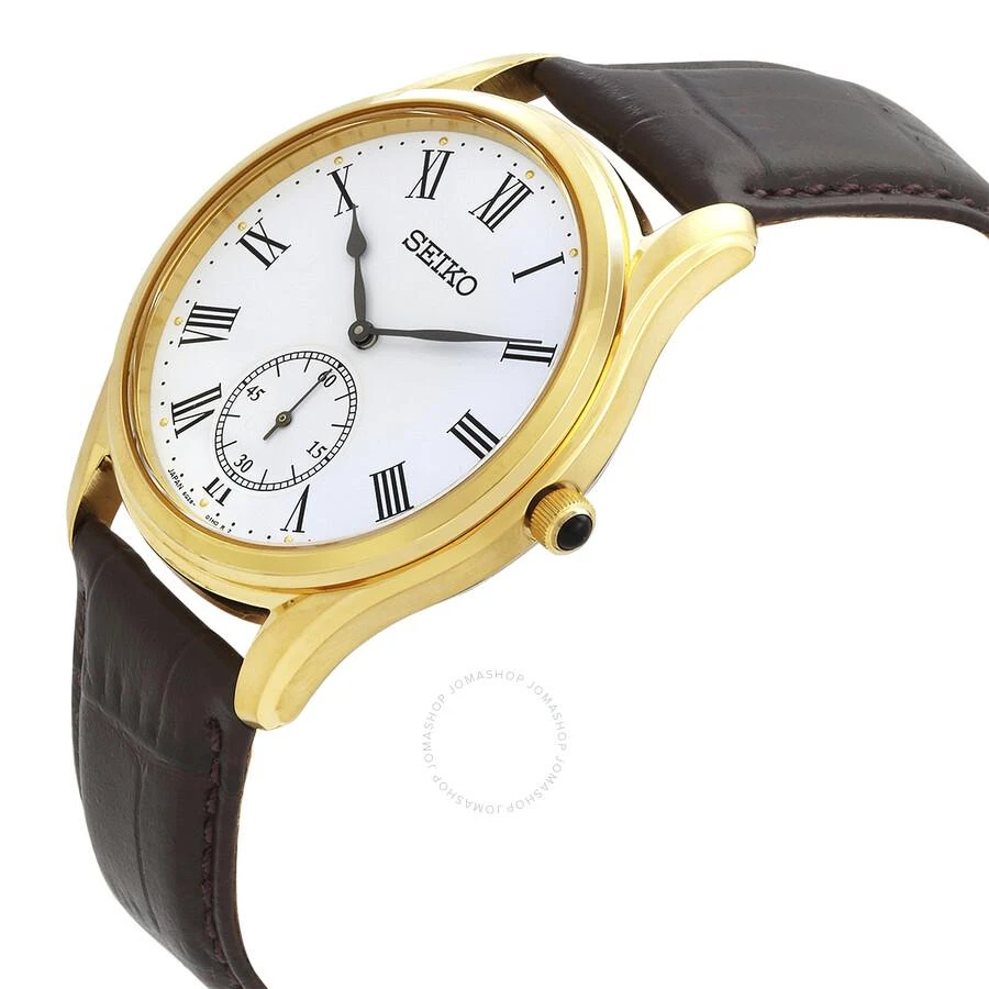 Seiko Quartz White Dial Men's Leather Watch SRK050P1 2