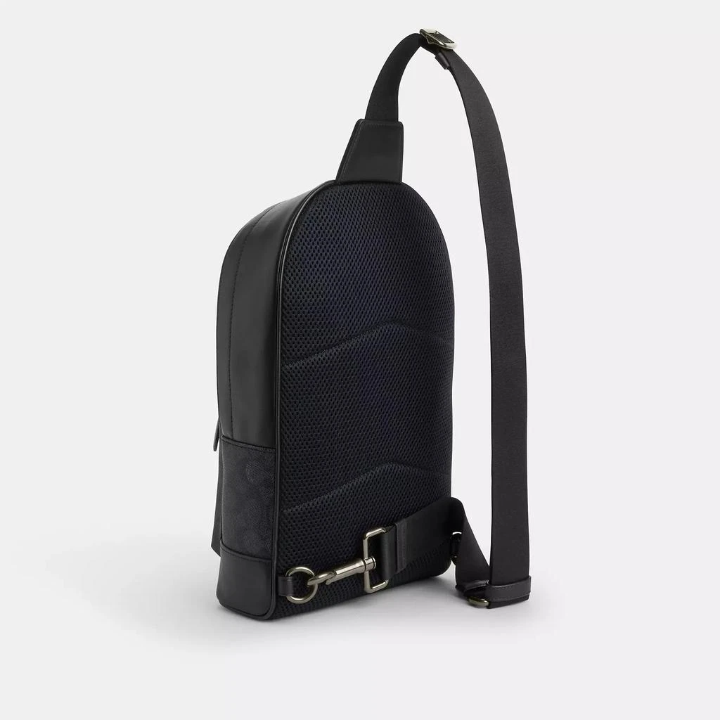 Coach West Pack In Signature Canvas With Varsity Stripe 3