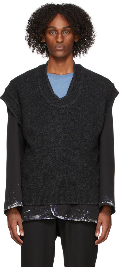 ADER error Black Joyce Knit Vest