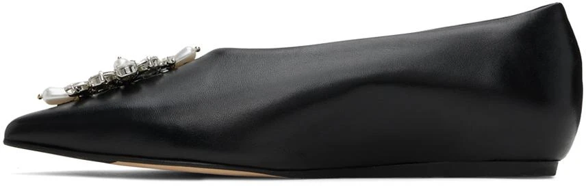 Simone Rocha Black Embellished Pointed Toe Ballerina Flats 3