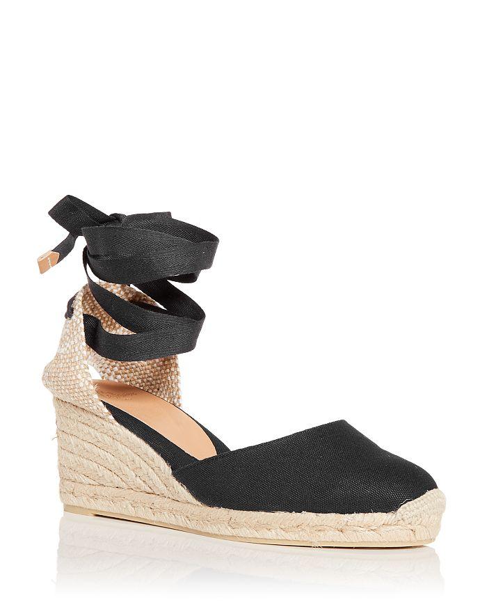 Castañer Women's Carina Ankle Tie Espadrille Wedge Sandals