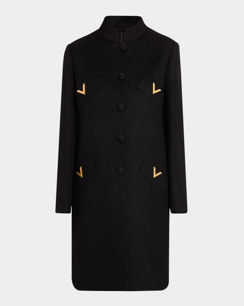Valentino VLogo Single-Breasted Wool-Cashmere Coat